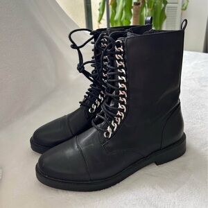 Black Lace-Up Women's Boots